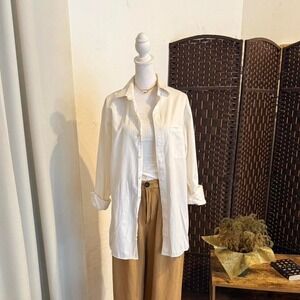 Michael Kors 100% Cotton White Button-Down Shirt Men's Classic Fit Size 15